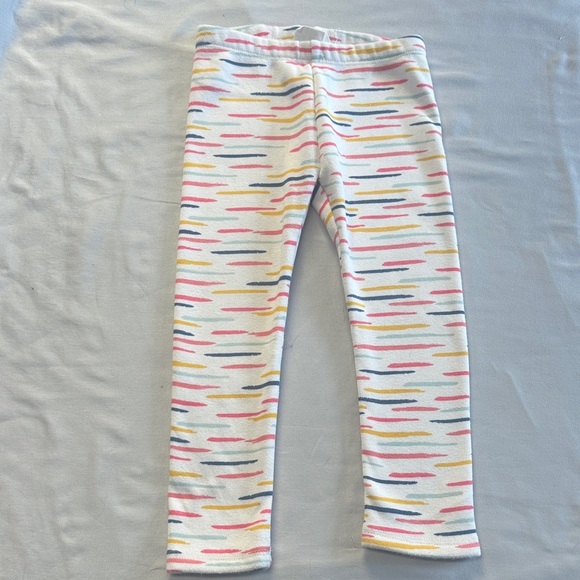 Gymboree White Leggings with Colorful Stripes and plush lining - Picture 1 of 5